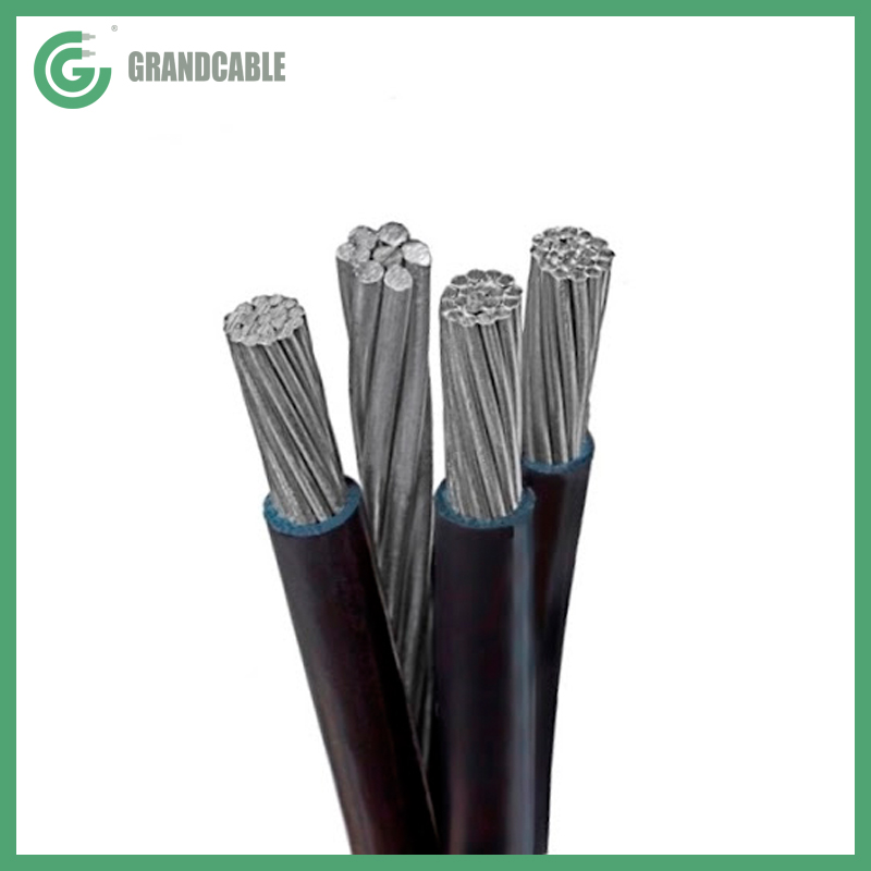 1/0AWG Quadruplex Aluminum XLPE Covered Conductor Service Drop Cable ICEA S-66-524