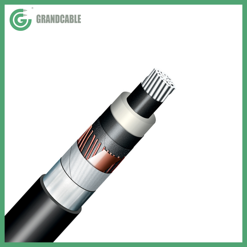 1000mm2 76/132kV 1C XLPE Al/XLPE/CWS/AL/PE aluminum cable IEC 60840